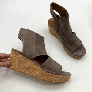 Coclico 41 marcy Suede Peep Toe Platform Wedges